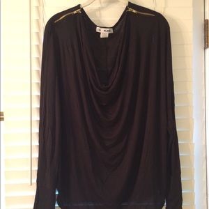 LADIES PLUS SZ 2X TUNIC W/ ZIPPER SHOULDER DETAIL